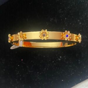 Gold Floral Stainless Steel Bracelet